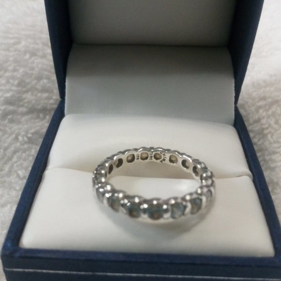 Sterling Silver CZ Eternity Band Size 6 1/4 - Picture 6 of 6